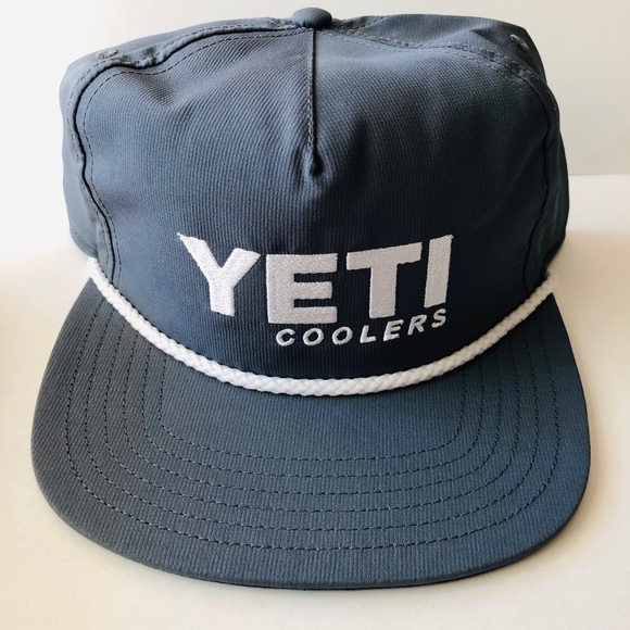 Yeti Coolers Authentic Blue Gray Logo SnapBack Hat - Picture 2 of 8